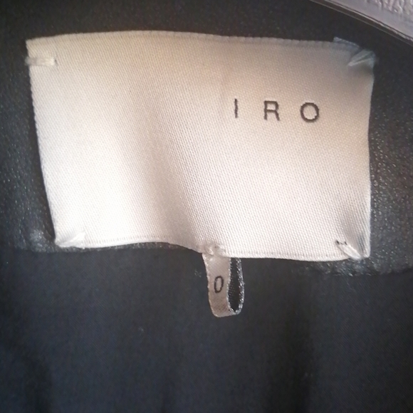 IRO Black Leather Moto Jacket Size 0 - Picture 6 of 7